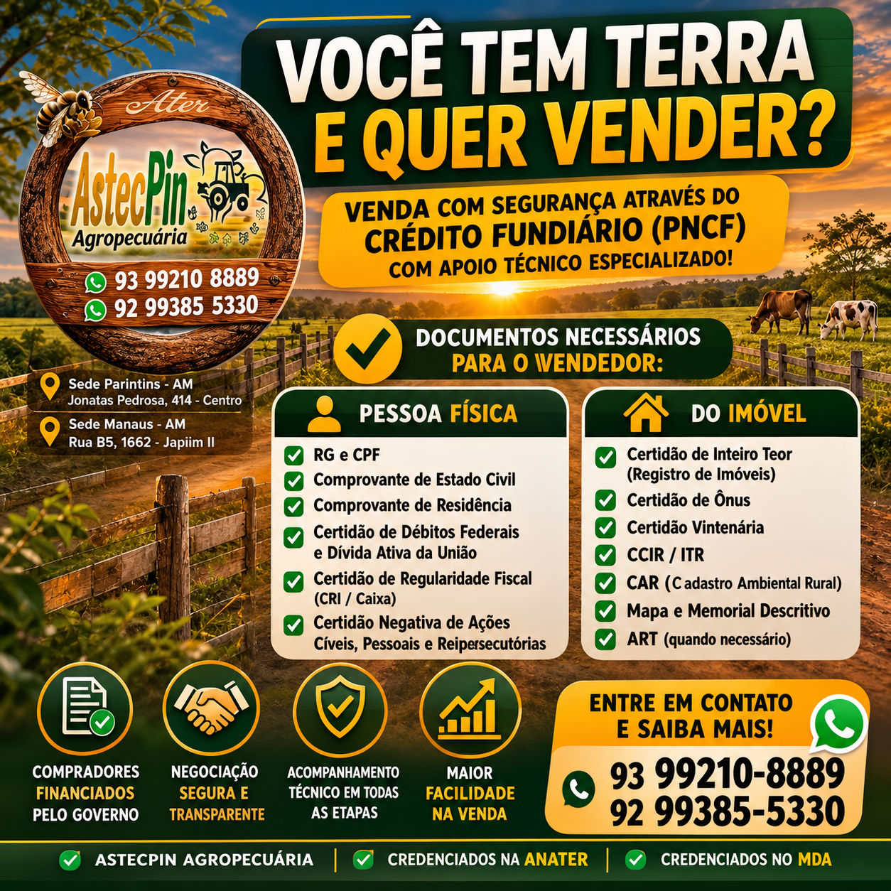 Você tem terra e quer vender? Conheça o Crédito Fundiário